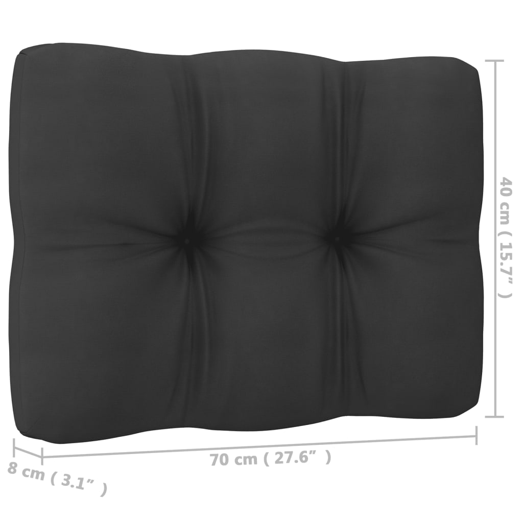Set mobilier grădină cu perne, 7 piese, negru, lemn masiv pin GartenMobel Dekor
