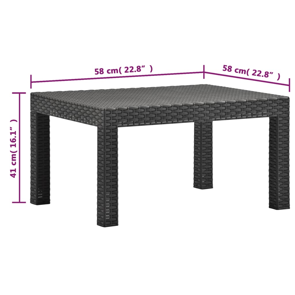 Set mobilier de grădină cu perne, 2 piese, antracit, PP ratan GartenMobel Dekor