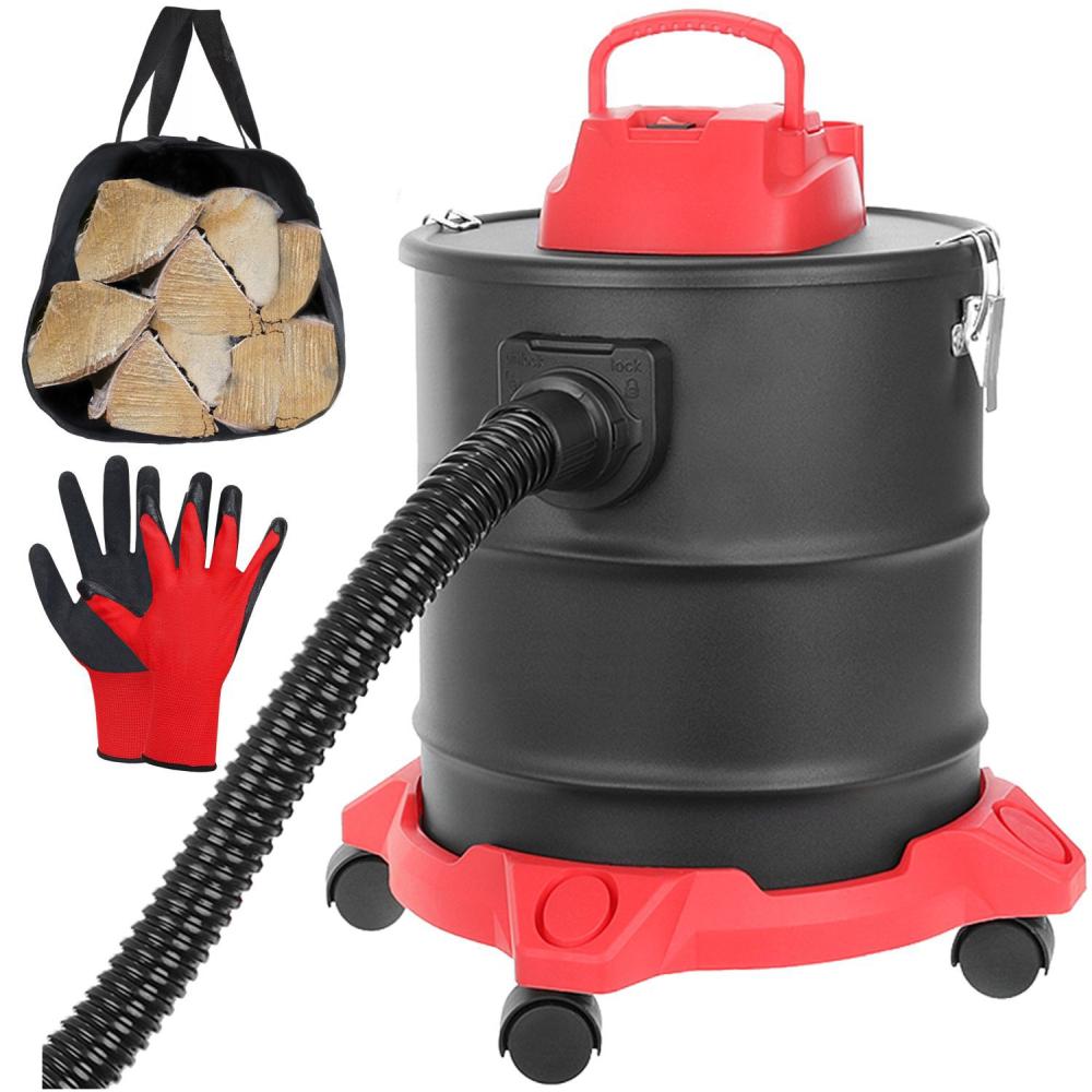 RESIGILAT - Set Curatare Semineu, Soba cu Aspirator Cenusa, Manusi si Geanta Textila de Lemne, Functie de Suflare si Aspirare, Putere 1600W, Rezervor 20L