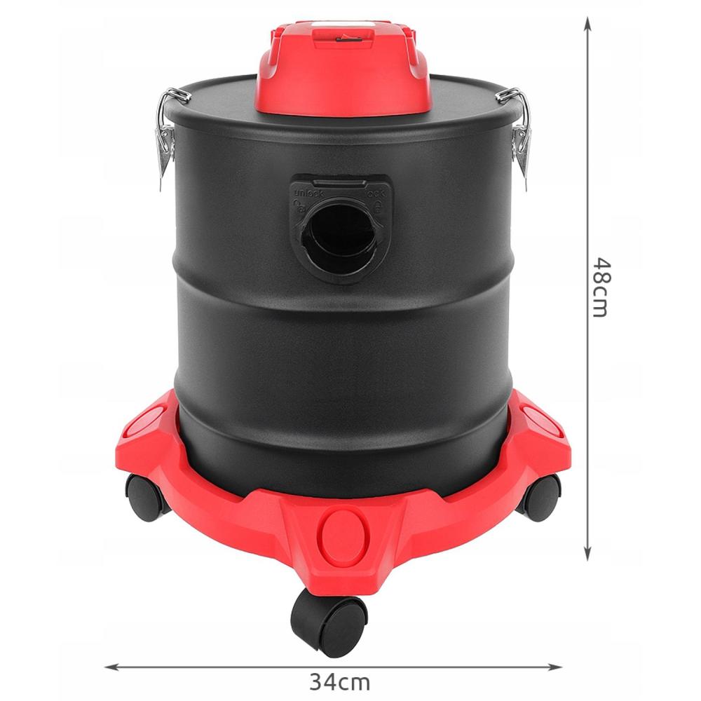 RESIGILAT - Set Curatare Semineu, Soba cu Aspirator Cenusa, Manusi si Geanta Textila de Lemne, Functie de Suflare si Aspirare, Putere 1600W, Rezervor 20L