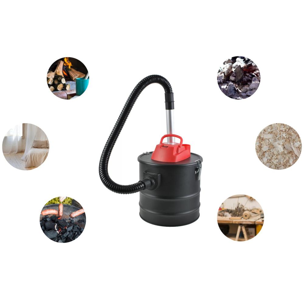 RESIGILAT - Set Curatare Semineu, Soba cu Aspirator Cenusa, Manusi si Geanta Textila de Lemne, Functie de Suflare si Aspirare, Putere 1600W, Rezervor 20L