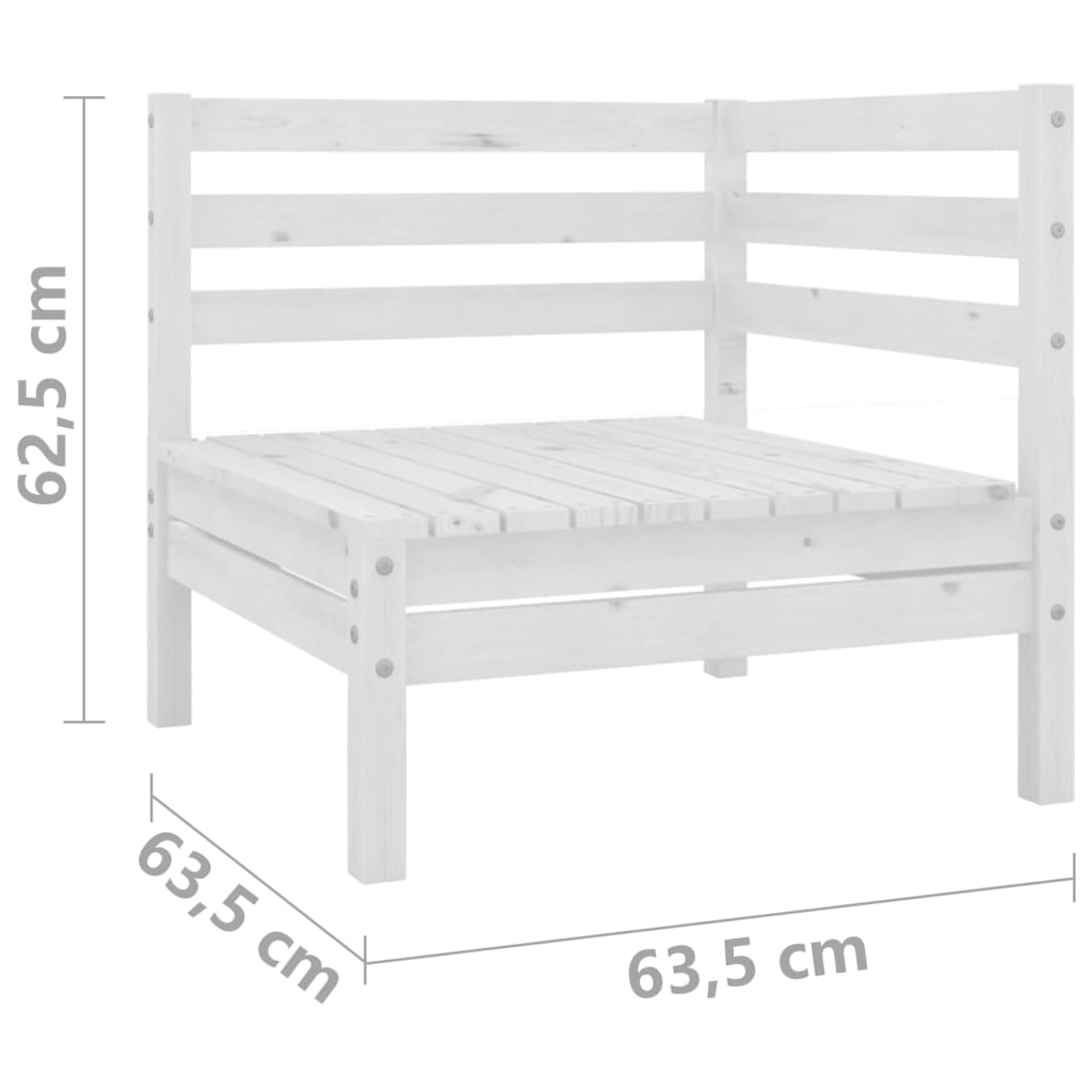 Set mobilier de grădină cu 2 locuri, alb, lemn masiv de pin GartenMobel Dekor