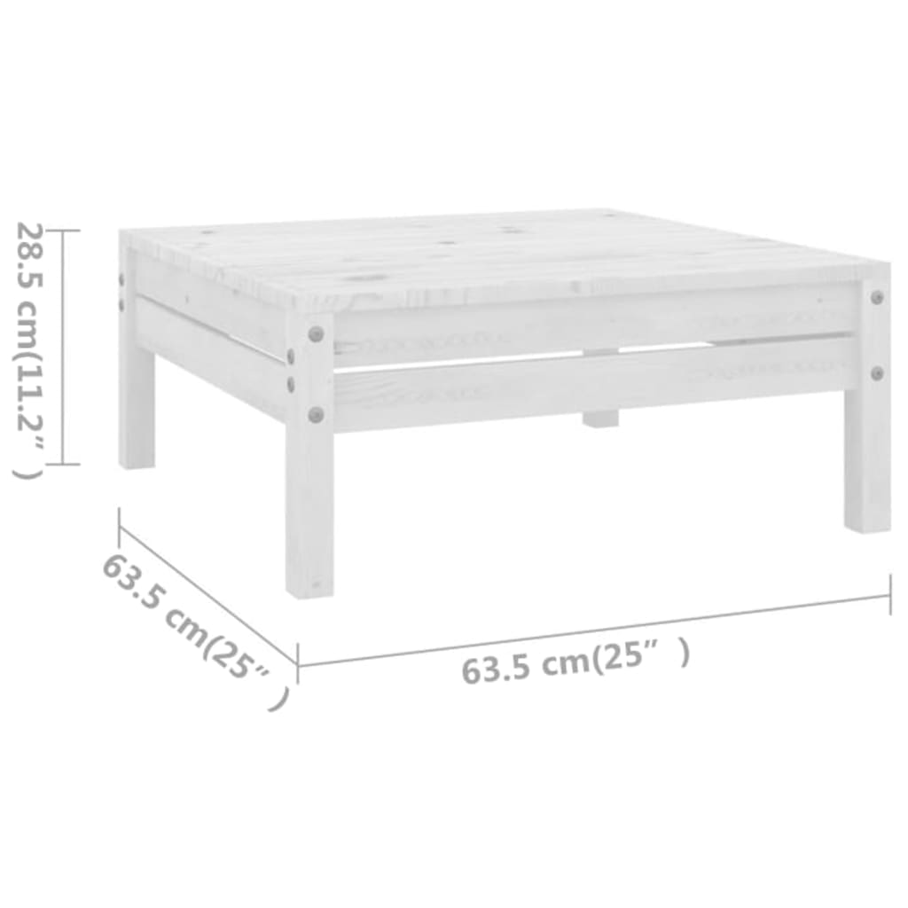 Set mobilier de grădină, 5 piese, alb, lemn masiv de pin GartenMobel Dekor