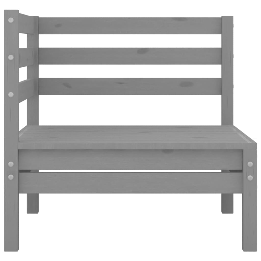 Set mobilier de grădină, 8 piese, gri, lemn masiv de pin GartenMobel Dekor