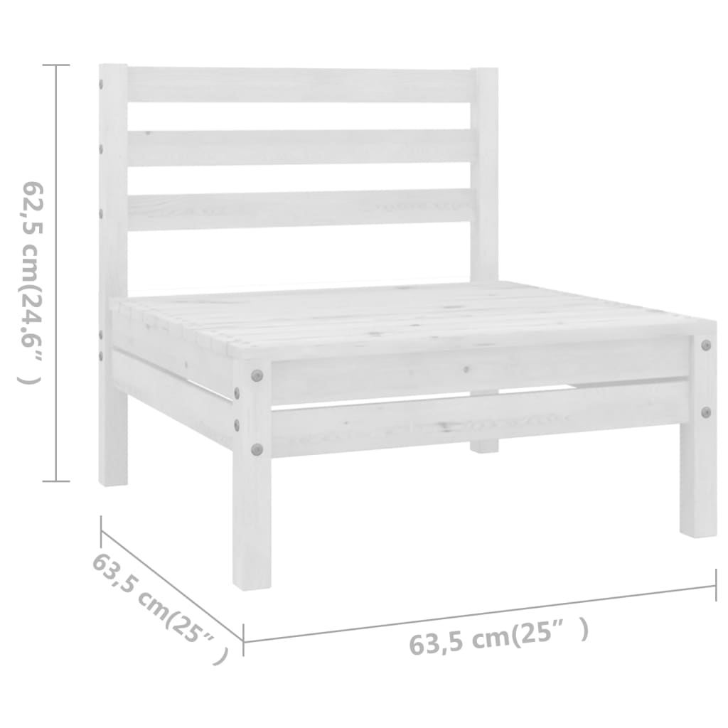 Set mobilier de grădină, 6 piese, alb, lemn masiv de pin GartenMobel Dekor