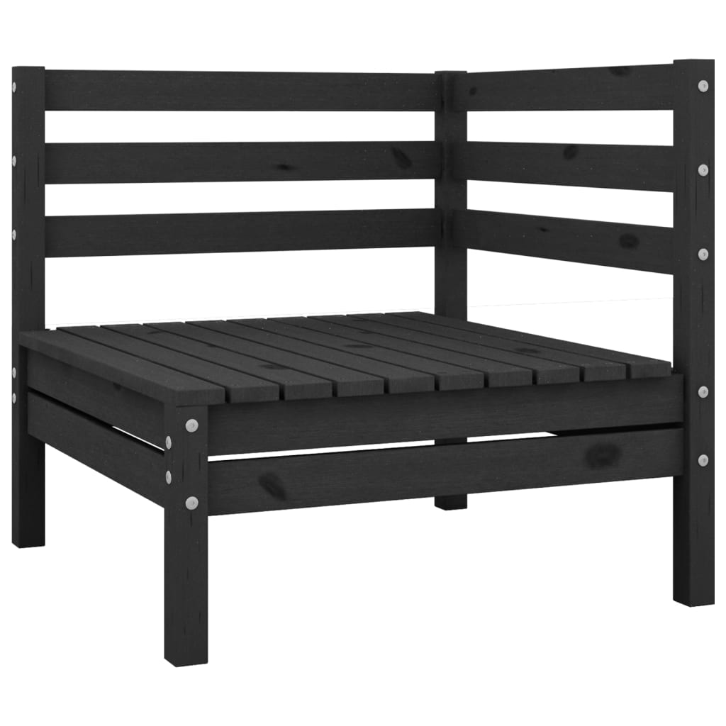 Set mobilier de grădină, 6 piese, negru, lemn masiv de pin GartenMobel Dekor