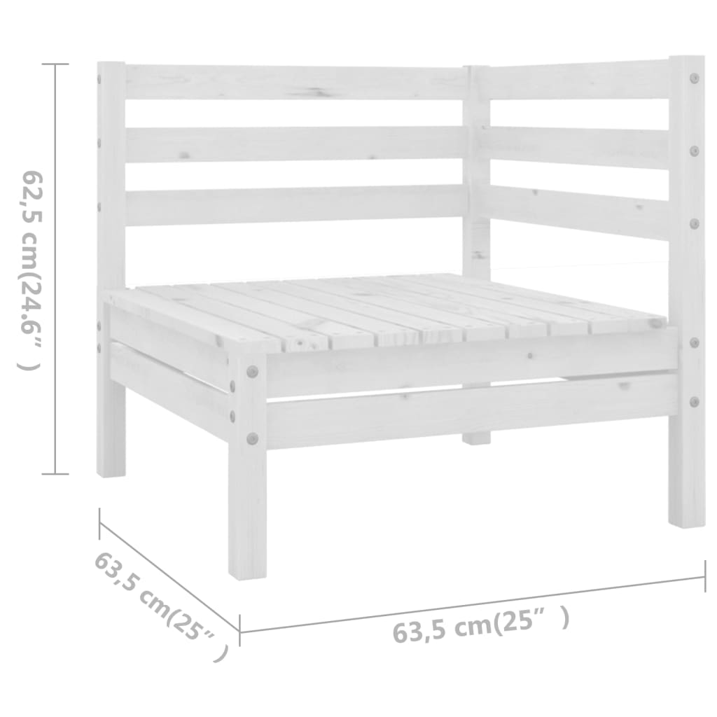 Set mobilier de grădină, 7 piese, alb, lemn masiv de pin GartenMobel Dekor