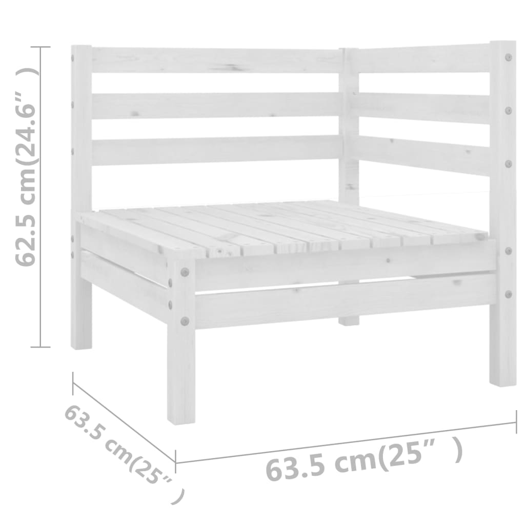 Set mobilier de grădină, 11 piese, alb, lemn masiv de pin GartenMobel Dekor