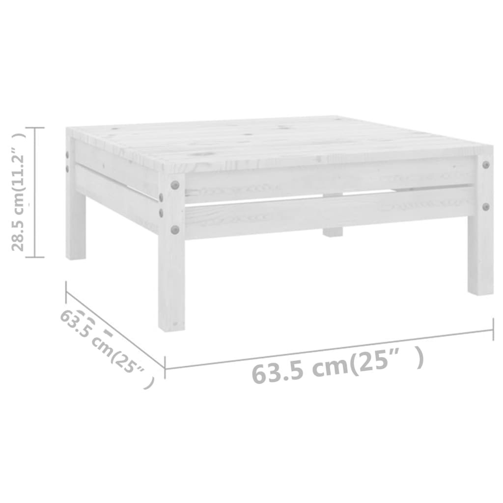 Set mobilier de grădină, 10 piese, alb, lemn masiv de pin GartenMobel Dekor