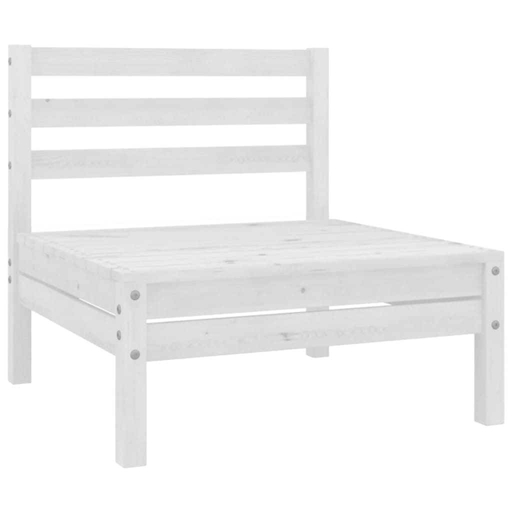 Set mobilier de grădină, 10 piese, alb, lemn masiv de pin GartenMobel Dekor