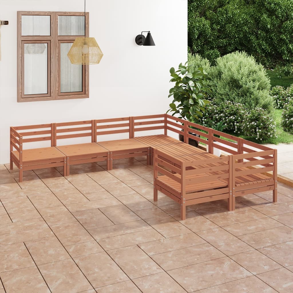 Set mobilier de grădină, 8 piese, maro miere, lemn masiv de pin GartenMobel Dekor
