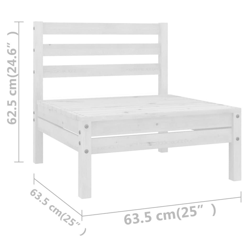 Set mobilier relexare grădină, 10 piese, alb, lemn masiv de pin GartenMobel Dekor