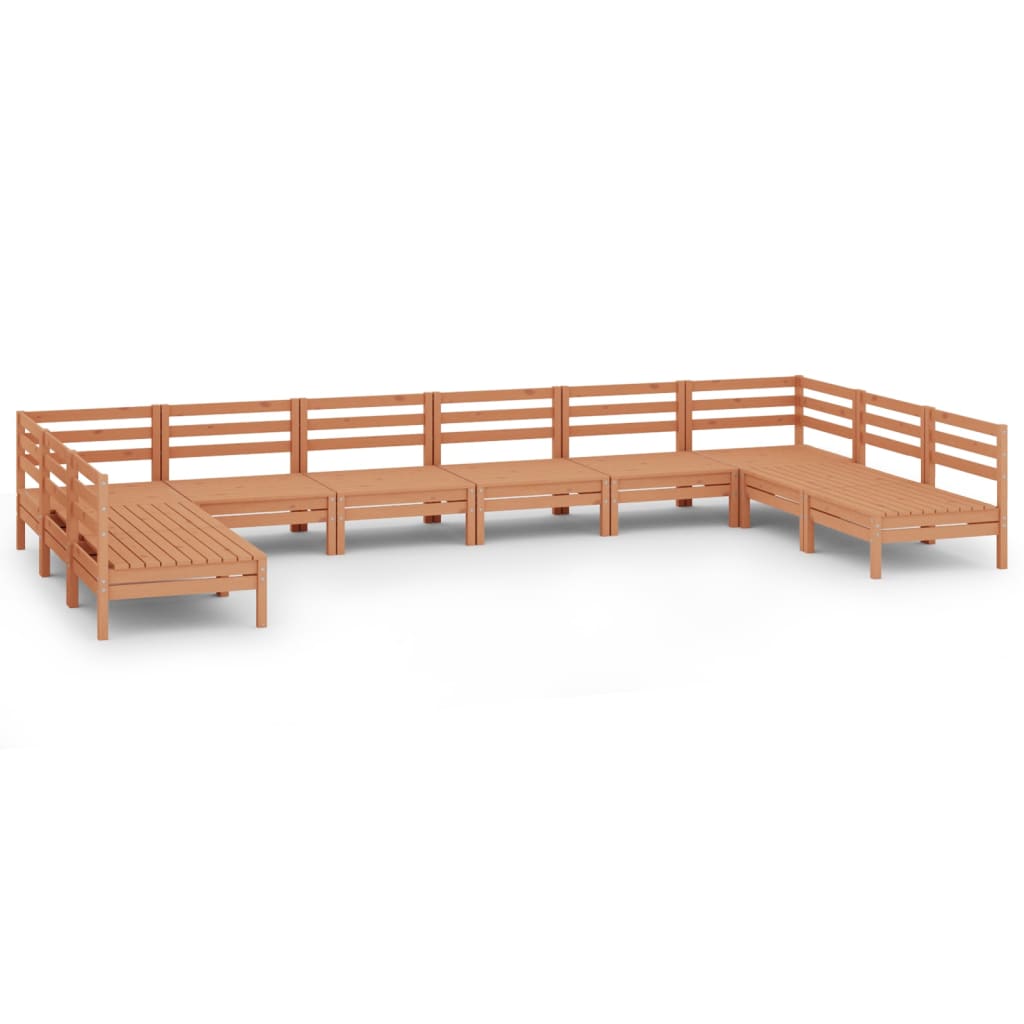 Set relaxare de grădină, 10 piese, maro miere, lemn masiv pin GartenMobel Dekor
