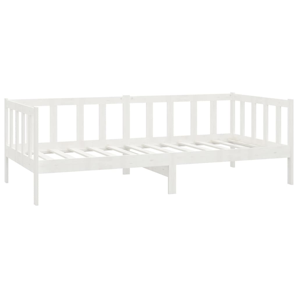 Pat de zi cu saltea, 90x200 cm, alb, lemn masiv de pin GartenMobel Dekor