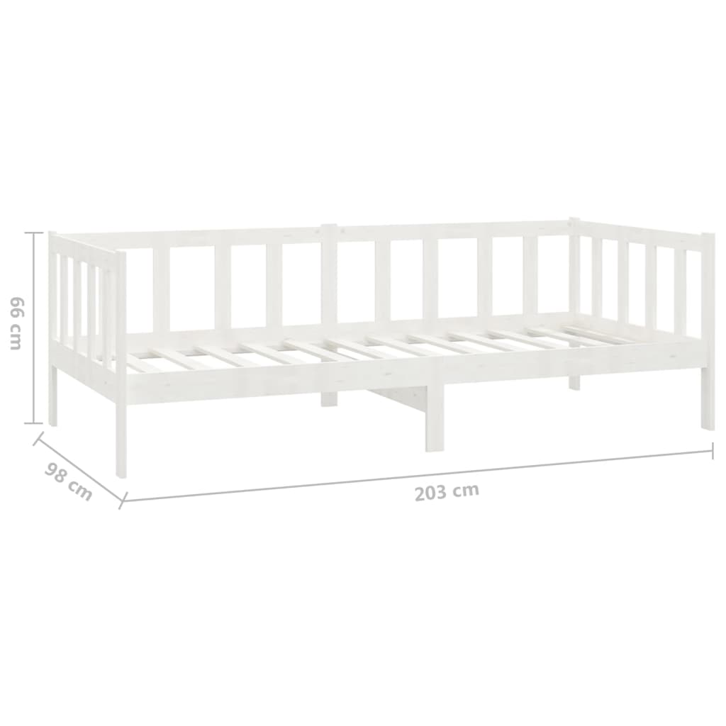 Pat de zi cu saltea, 90x200 cm, alb, lemn masiv de pin GartenMobel Dekor