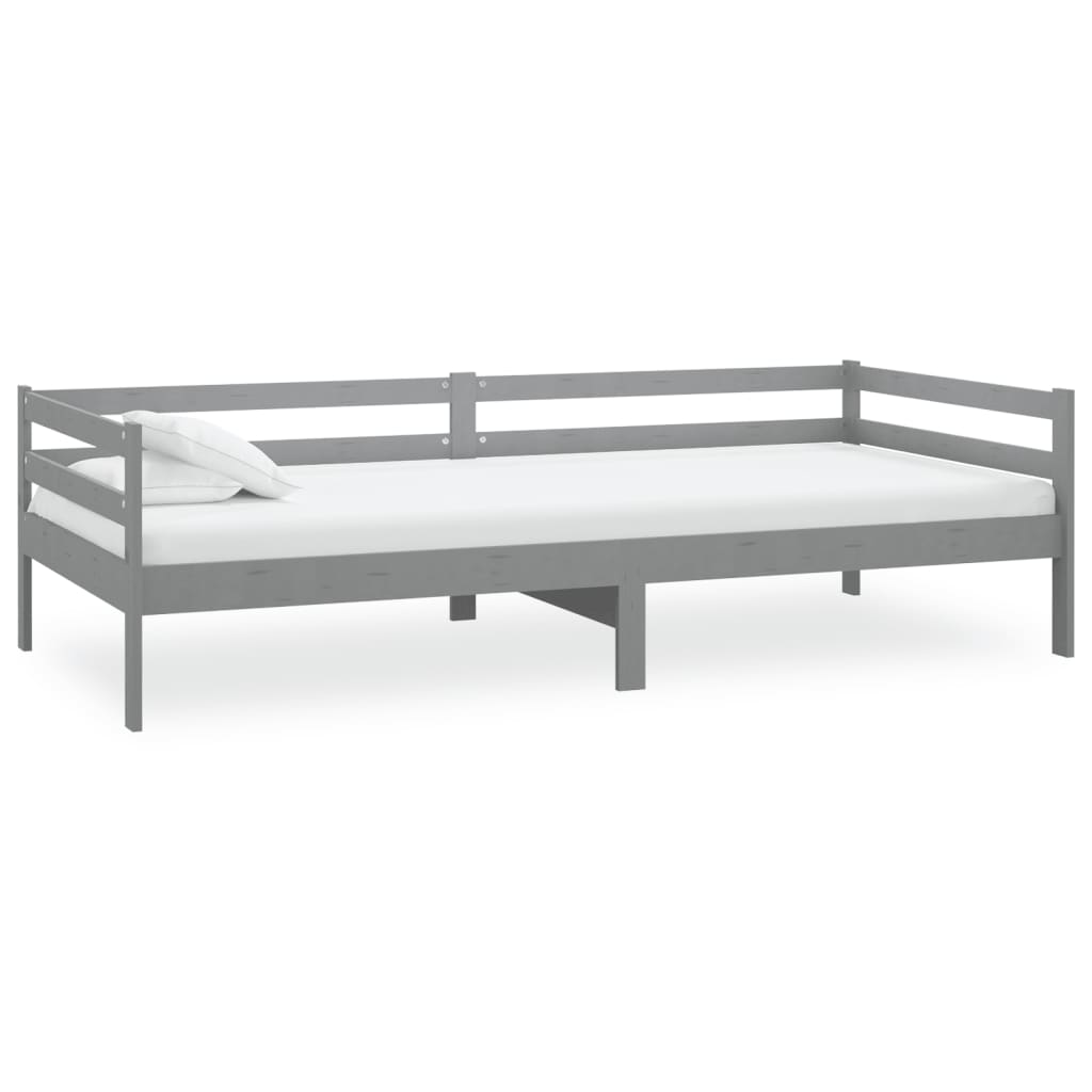Pat de zi cu saltea, gri, 90x200 cm, lemn masiv de pin GartenMobel Dekor