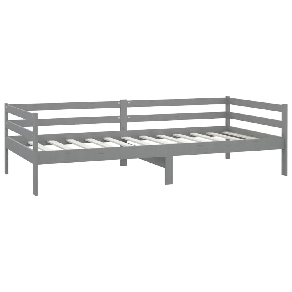 Pat de zi cu saltea, gri, 90x200 cm, lemn masiv de pin GartenMobel Dekor