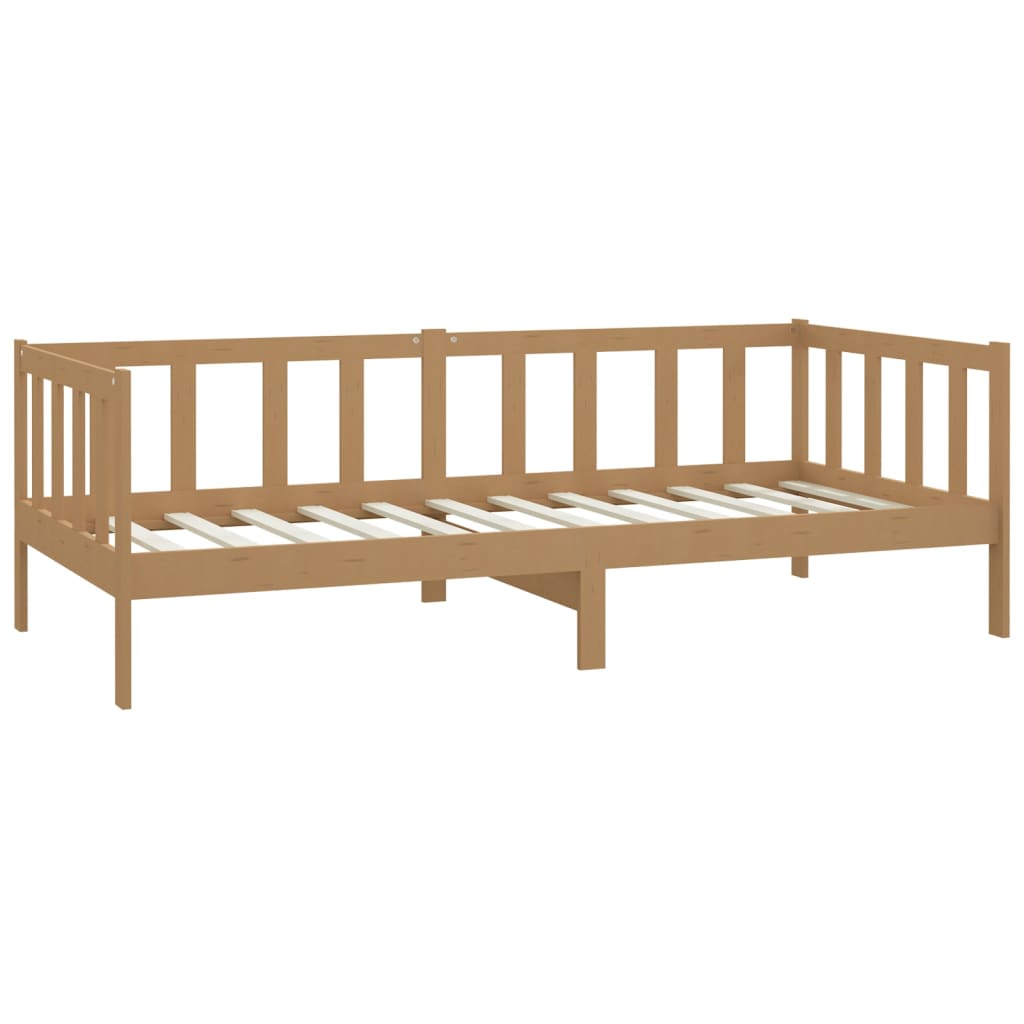 Pat de zi cu saltea, maro miere, 90x200 cm, lemn masiv de pin GartenMobel Dekor