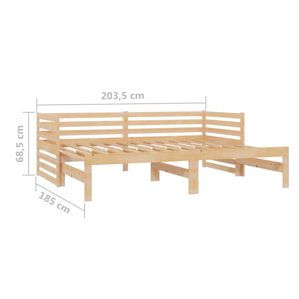 Pat extensibil de zi, 2x(90x200) cm, lemn masiv de pin GartenMobel Dekor