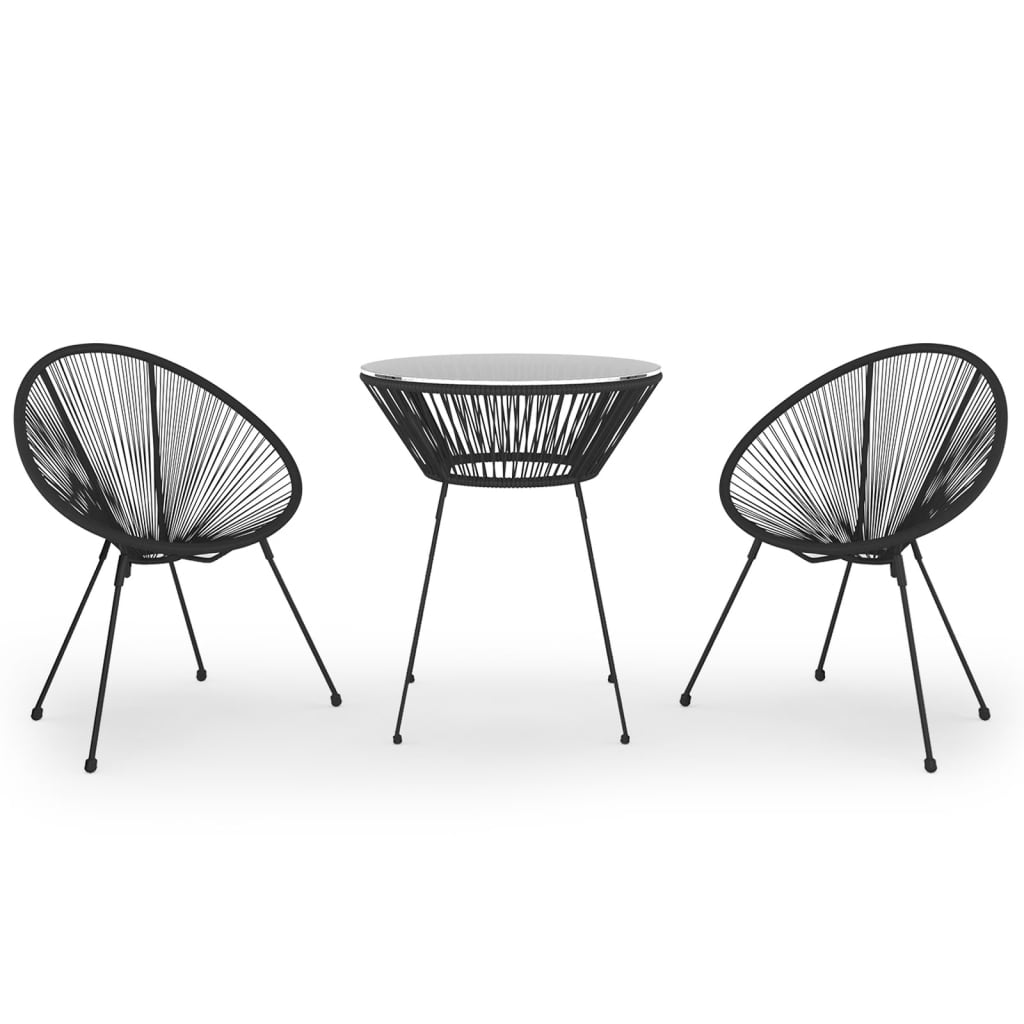Set de mobilier pentru grădină, 3 piese, negru GartenMobel Dekor