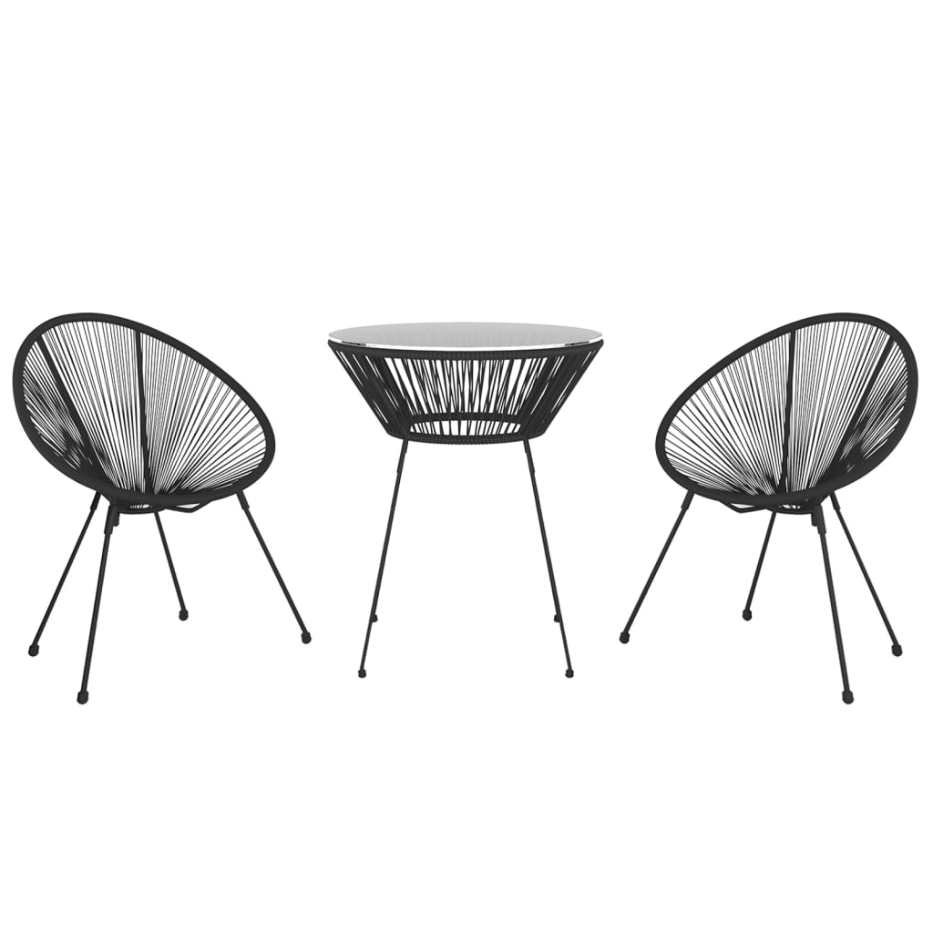 Set de mobilier pentru grădină, 3 piese, negru GartenMobel Dekor