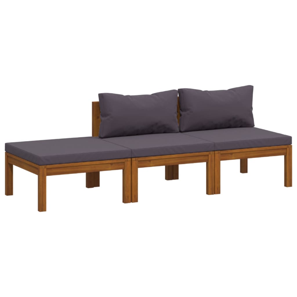 Set mobilier de grădină cu perne, 3 piese, lemn masiv de acacia GartenMobel Dekor