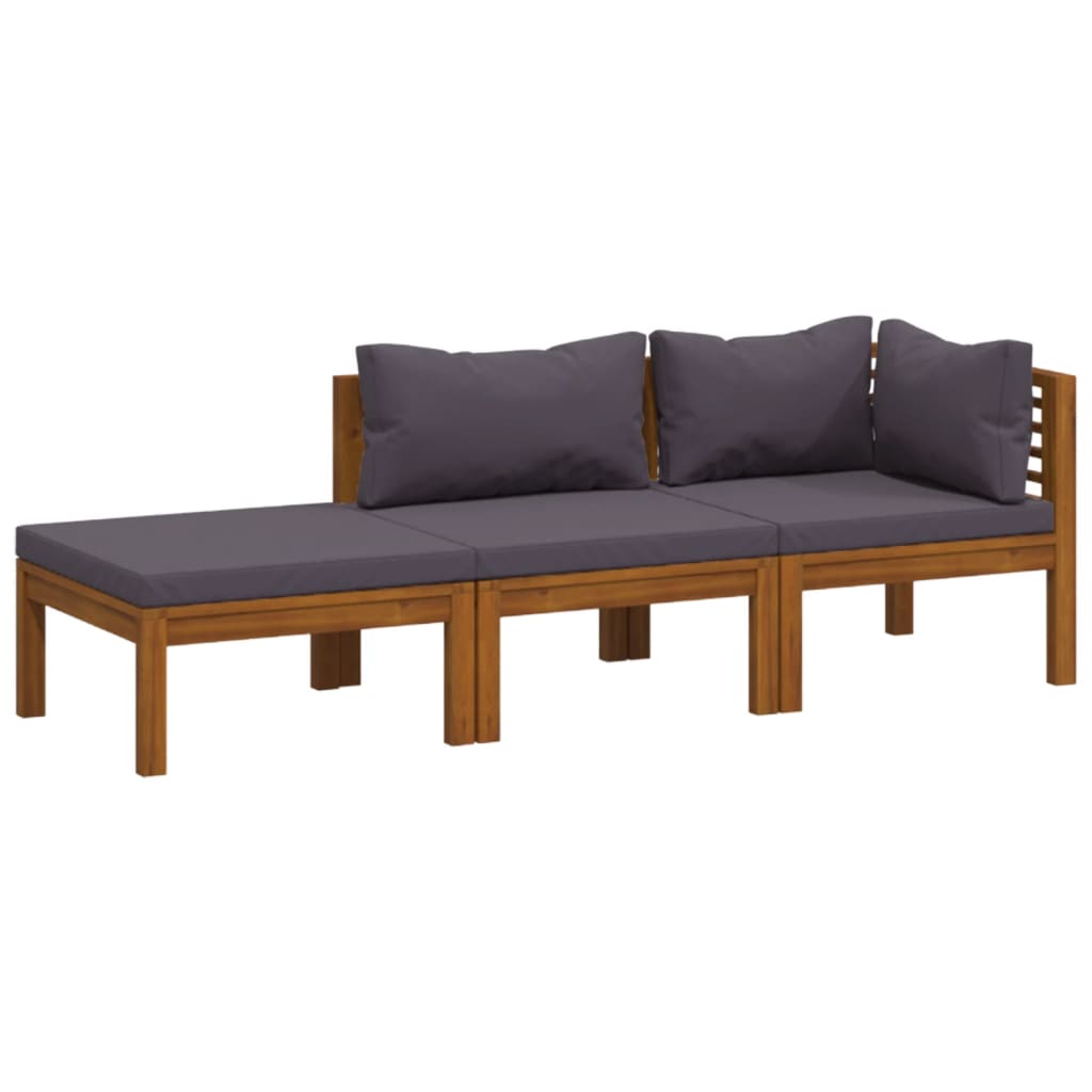 Set mobilier de grădină cu perne, 3 piese, lemn masiv de acacia GartenMobel Dekor