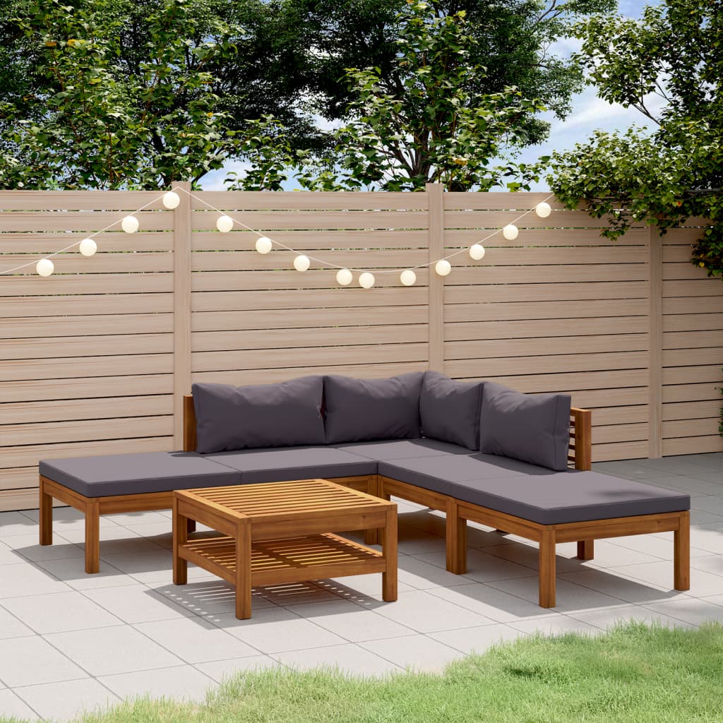 Set mobilier grădină cu perne, 6 piese, lemn masiv acacia GartenMobel Dekor