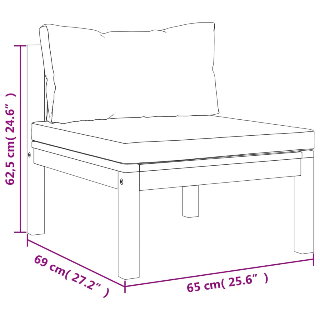 Set mobilier grădină cu perne, 6 piese, lemn masiv acacia GartenMobel Dekor