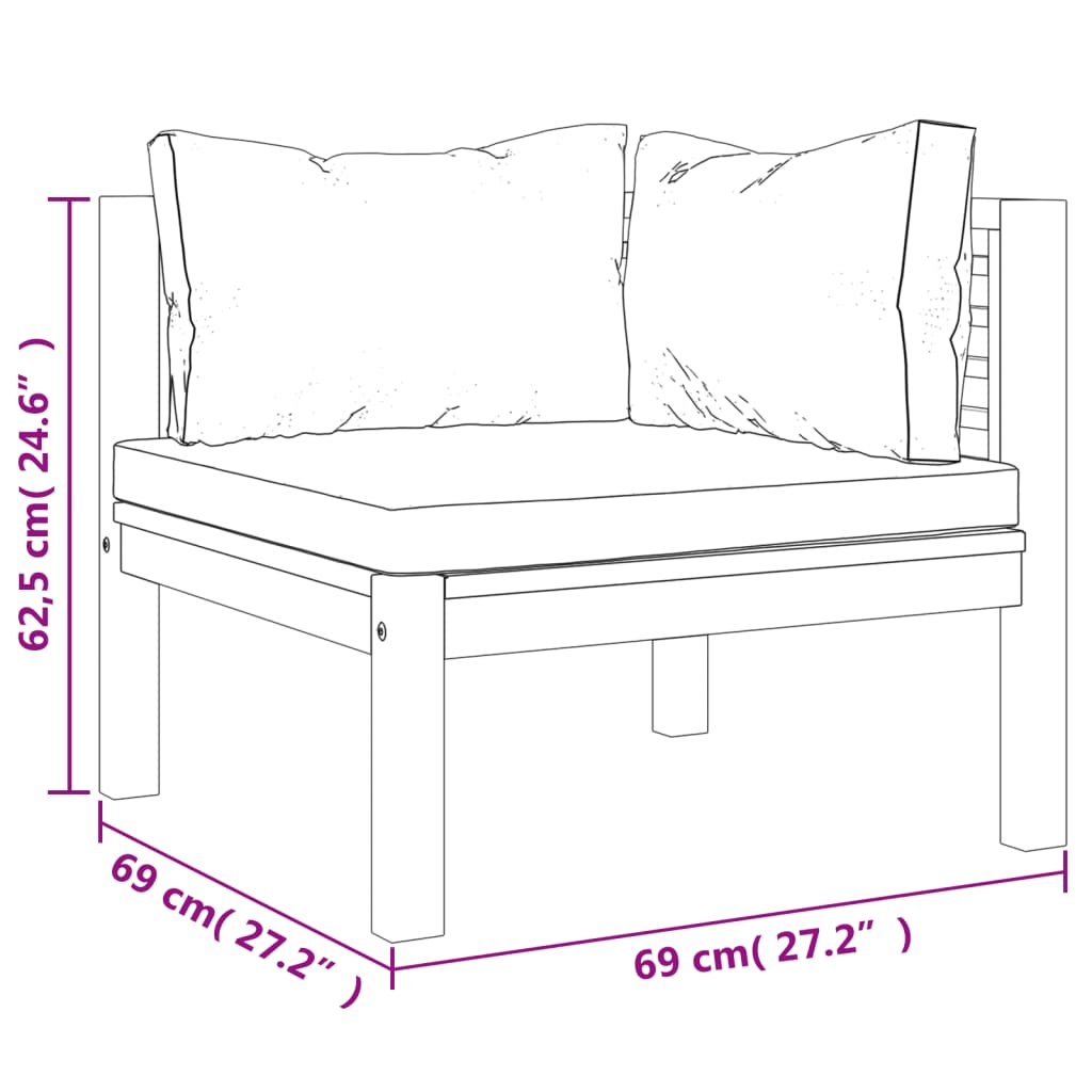 Set mobilier grădină cu perne, 6 piese, lemn masiv acacia GartenMobel Dekor