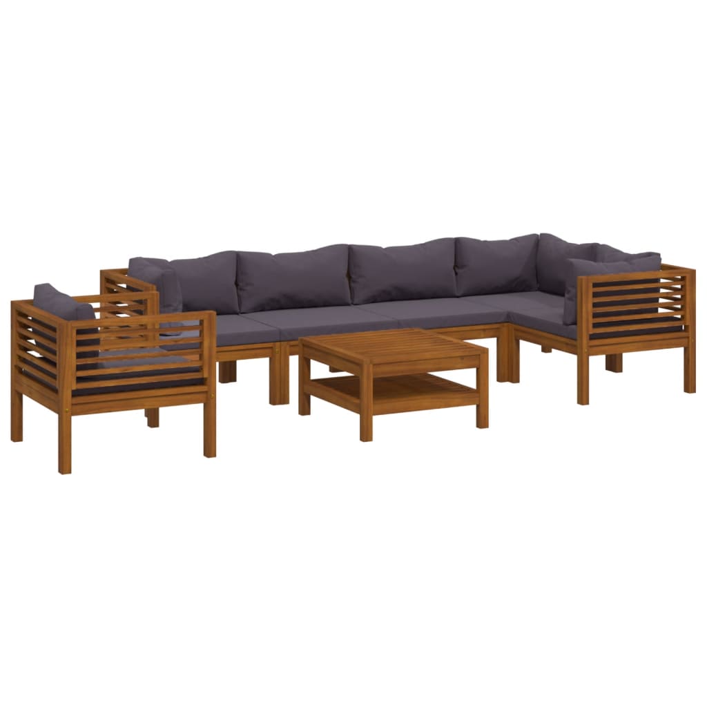 Set mobilier grădină cu perne, 7 piese, lemn masiv de acacia GartenMobel Dekor