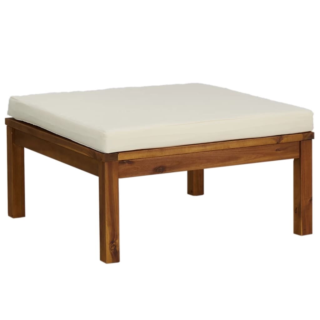 Set mobilier grădină cu perne crem, 3 piese, lemn masiv acacia GartenMobel Dekor