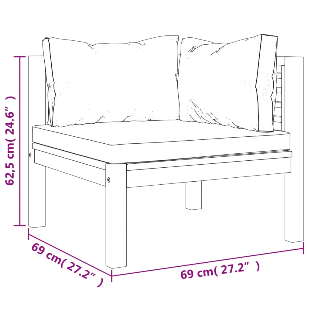 Set mobilier grădină cu perne crem, 5 piese, lemn masiv acacia GartenMobel Dekor