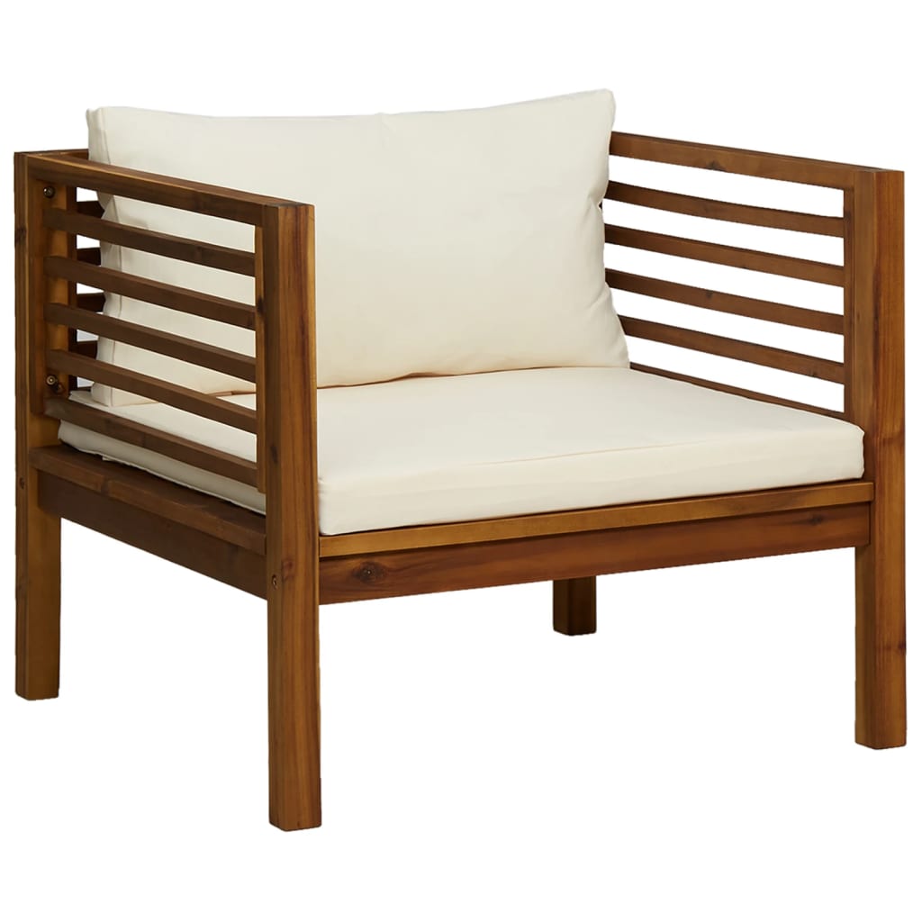Set mobilier grădină cu perne crem, 5 piese, lemn masiv acacia GartenMobel Dekor