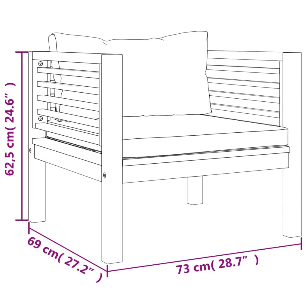 Set mobilier grădină cu perne crem, 5 piese, lemn masiv acacia GartenMobel Dekor