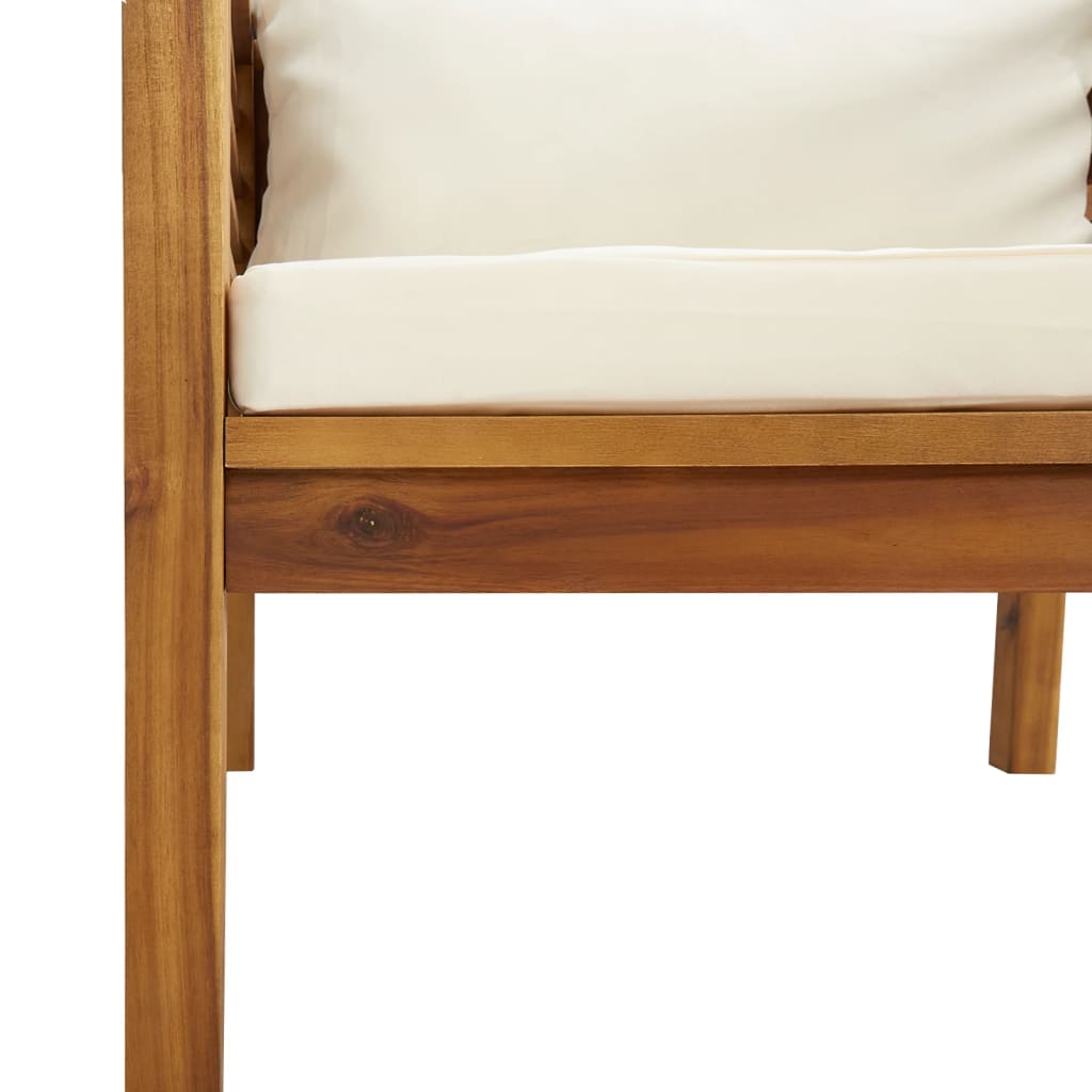 Set mobilier grădină cu perne crem, 5 piese, lemn masiv acacia GartenMobel Dekor