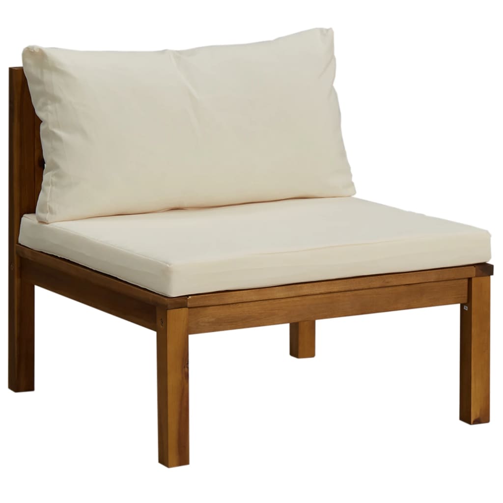 Set mobilier grădină cu perne crem, 6 piese, lemn masiv acacia GartenMobel Dekor