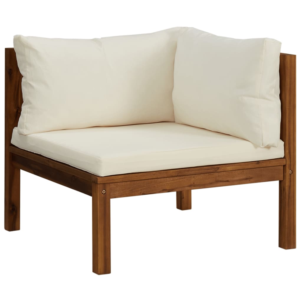 Set mobilier grădină cu perne crem, 6 piese, lemn masiv acacia GartenMobel Dekor