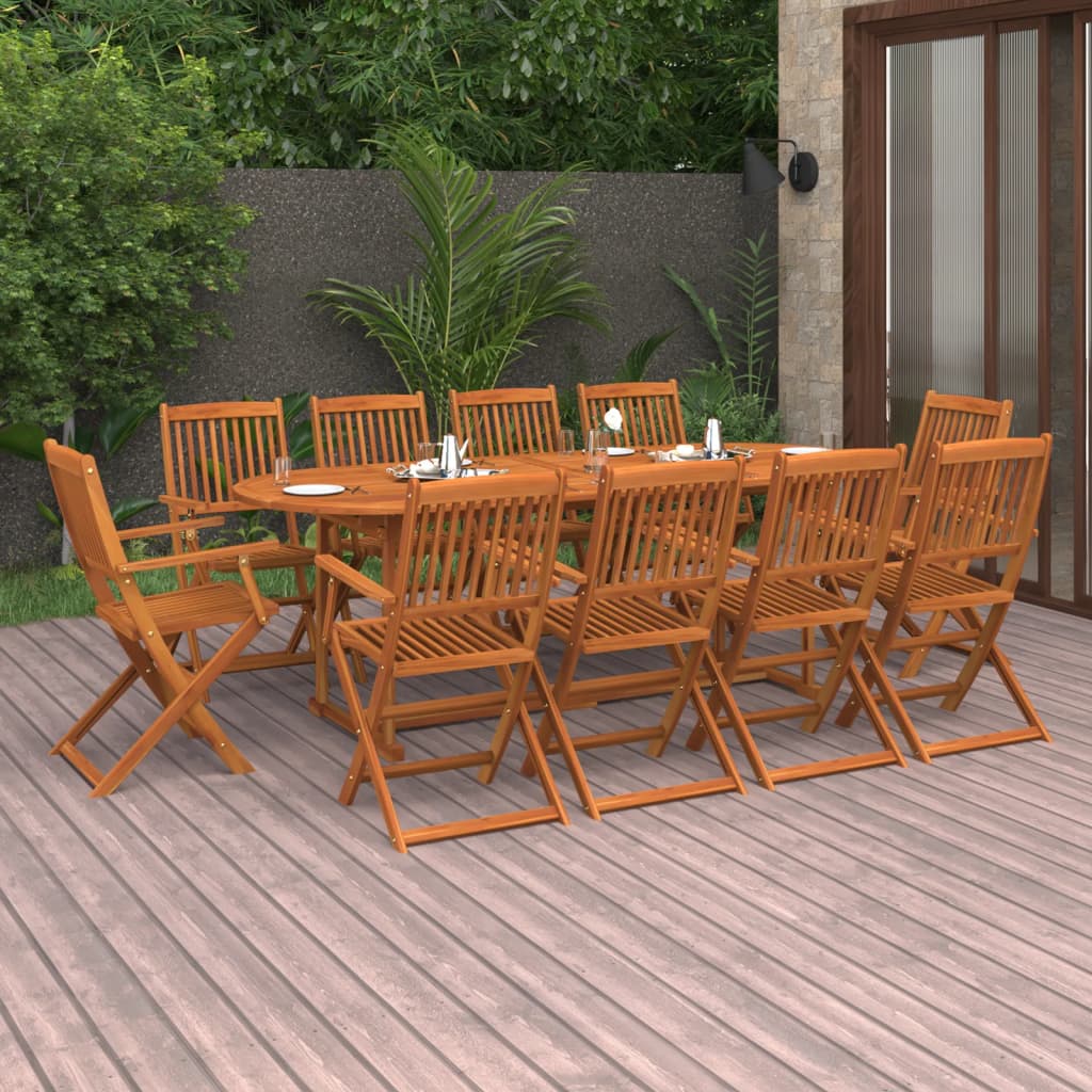 Set de masă pentru grădină, 11 piese, lemn masiv de acacia GartenMobel Dekor
