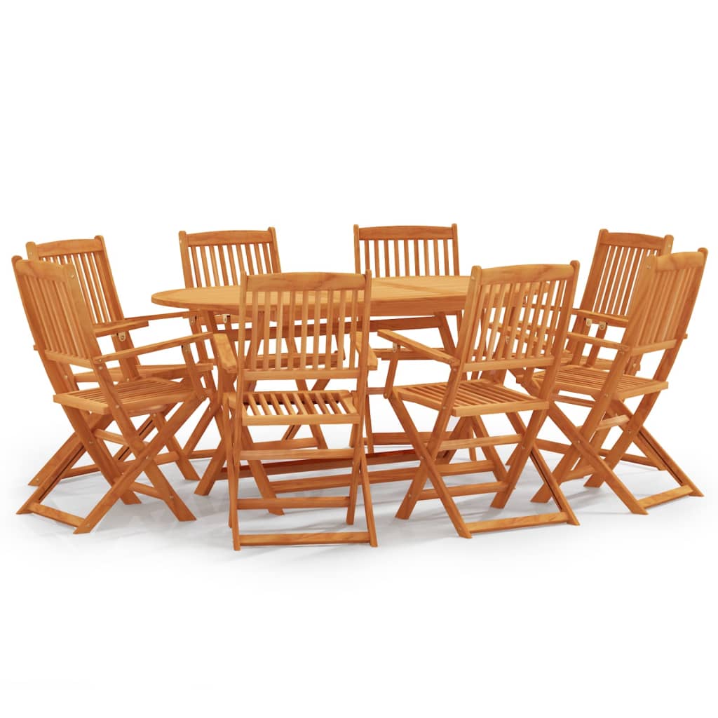 Set mobilier de exterior pliabil, 9 piese, lemn masiv eucalipt GartenMobel Dekor