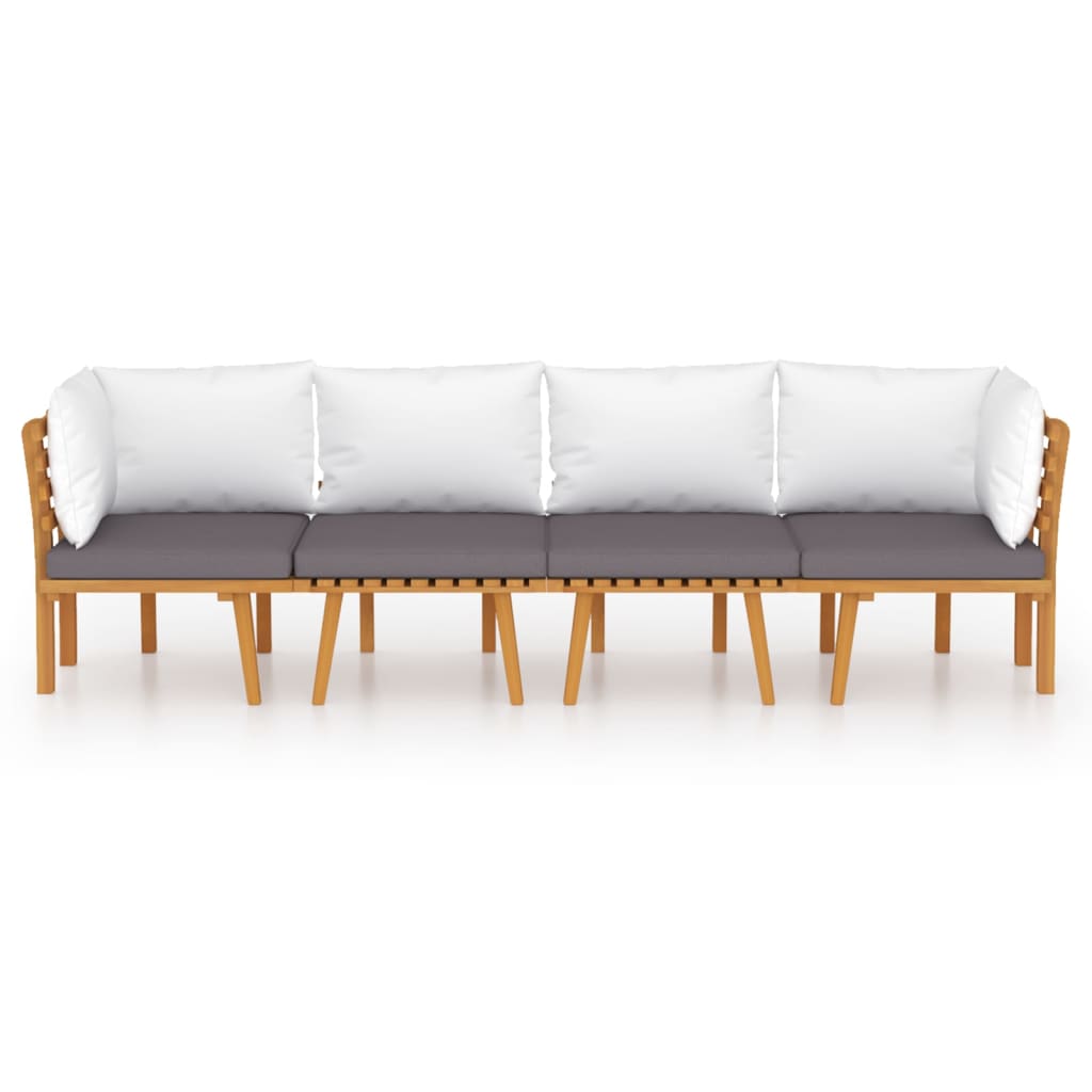 Set mobilier de grădină cu perne, 4 piese, lemn masiv de acacia GartenMobel Dekor