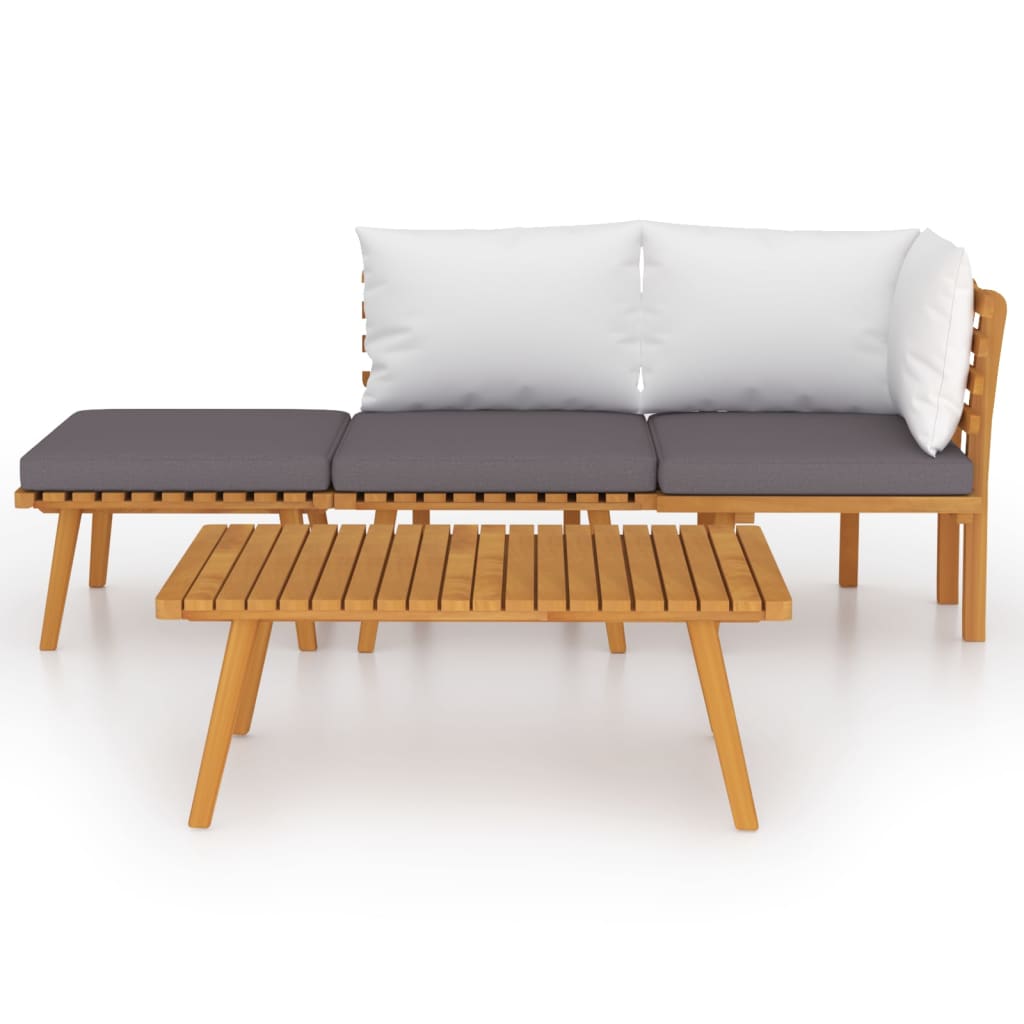 Set mobilier de grădină cu perne, 4 piese, lemn masiv de acacia GartenMobel Dekor