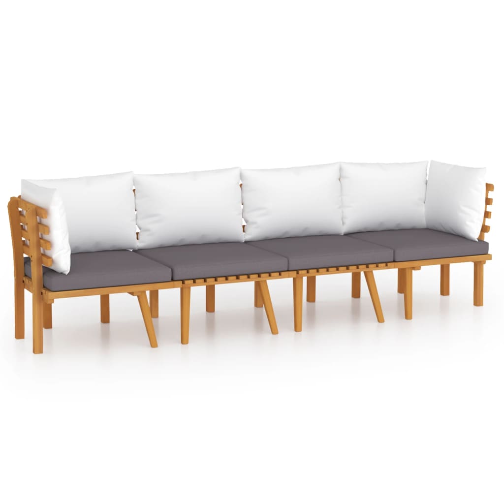 Set mobilier de grădină cu perne, 4 piese, lemn masiv de acacia GartenMobel Dekor