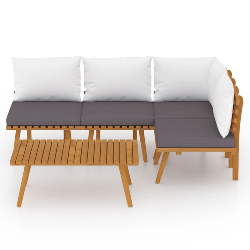 Set mobilier de grădină cu perne, 5 piese, lemn masiv acacia GartenMobel Dekor