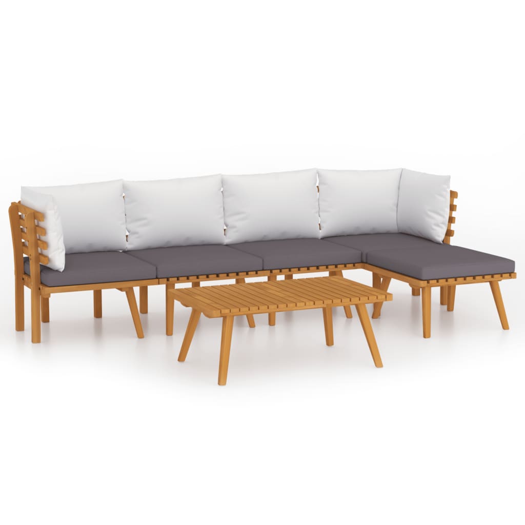 Set mobilier de grădină cu perne, 6 piese, lemn masiv acacia GartenMobel Dekor