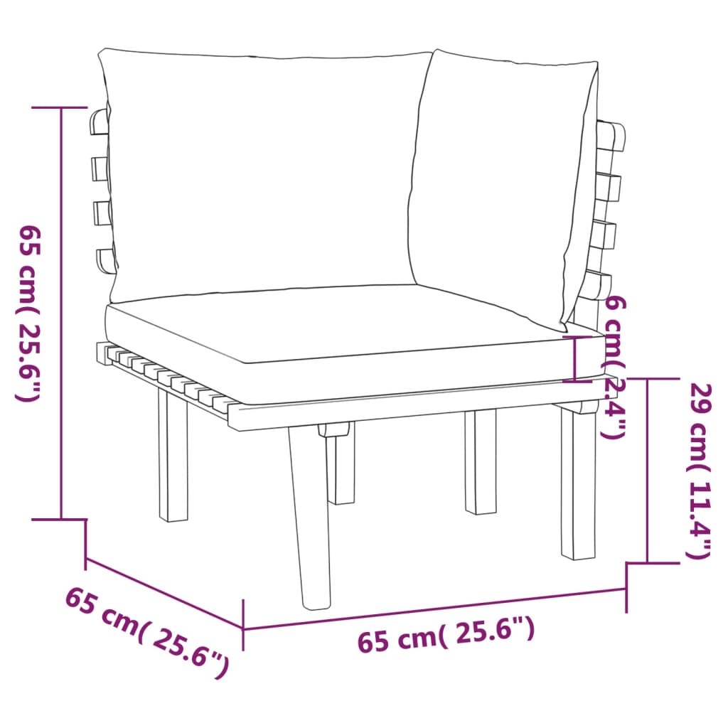 Set mobilier de grădină cu perne, 6 piese, lemn masiv acacia GartenMobel Dekor