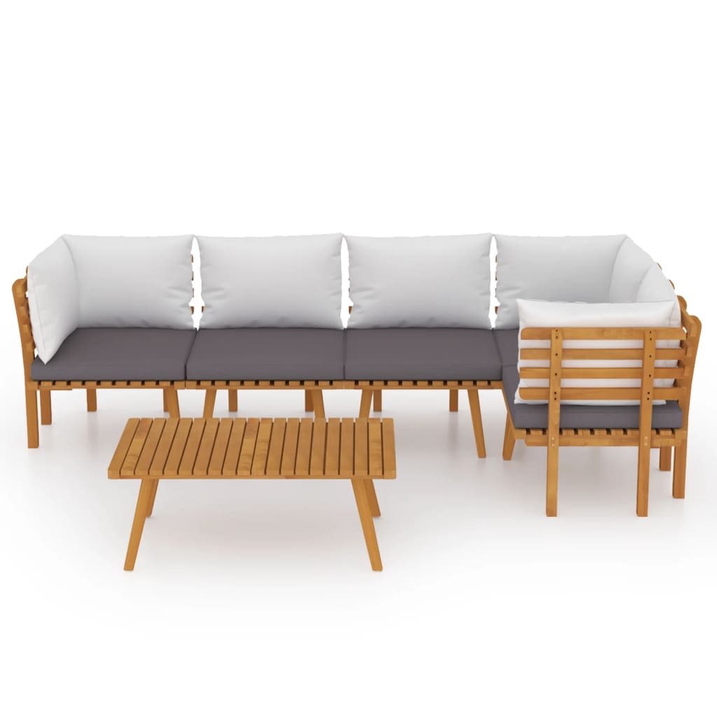 Set mobilier de grădină cu perne, 6 piese, lemn masiv acacia GartenMobel Dekor