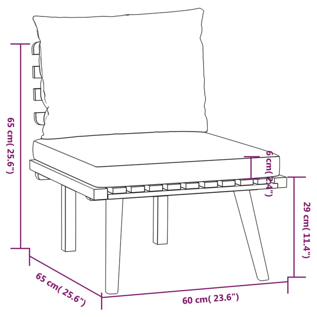 Set mobilier de grădină cu perne, 6 piese, lemn masiv acacia GartenMobel Dekor