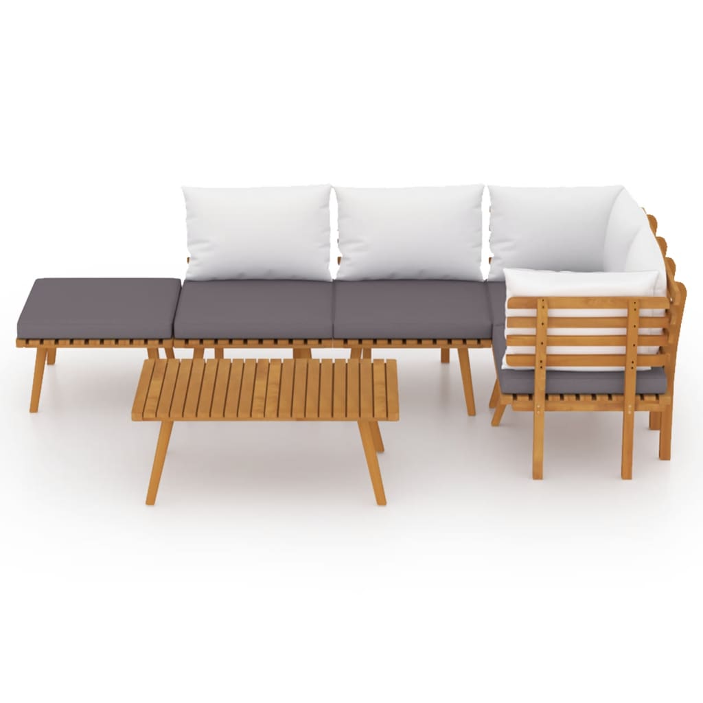 Set mobilier de grădină cu perne, 6 piese, lemn masiv acacia GartenMobel Dekor