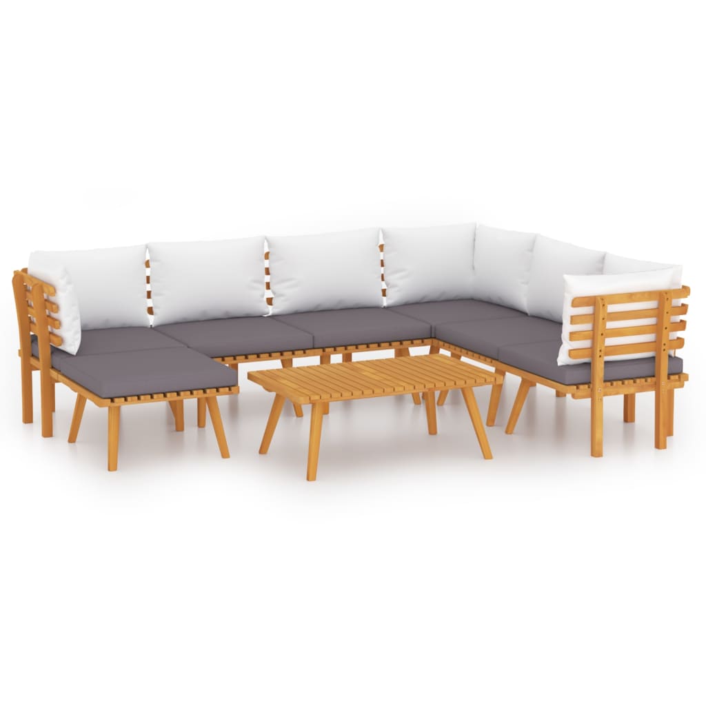 Set mobilier de grădină cu perne, 8 piese, lemn masiv acacia GartenMobel Dekor